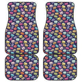 Cartoon Macaron Pattern Print Front and Back Car Floor Mats