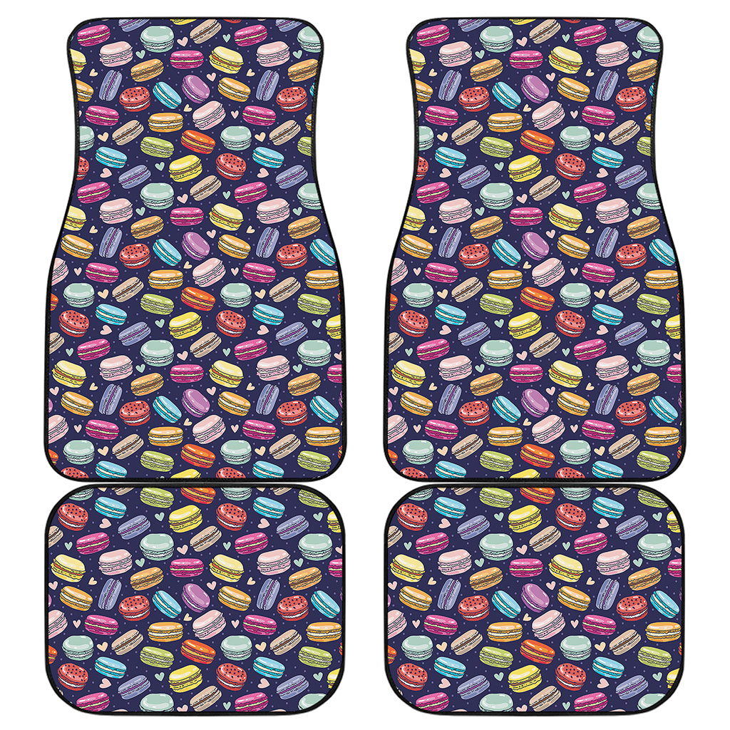 Cartoon Macaron Pattern Print Front and Back Car Floor Mats