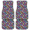 Cartoon Macaron Pattern Print Front and Back Car Floor Mats