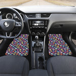 Cartoon Macaron Pattern Print Front and Back Car Floor Mats