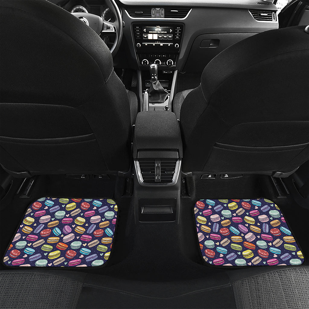 Cartoon Macaron Pattern Print Front and Back Car Floor Mats