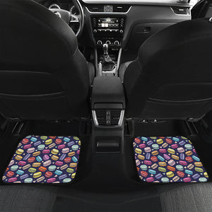 Cartoon Macaron Pattern Print Front and Back Car Floor Mats