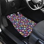 Cartoon Macaron Pattern Print Front and Back Car Floor Mats