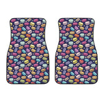 Cartoon Macaron Pattern Print Front Car Floor Mats