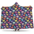 Cartoon Macaron Pattern Print Hooded Blanket