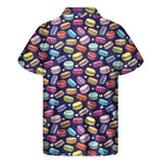 Cartoon Macaron Pattern Print Men's Short Sleeve Shirt