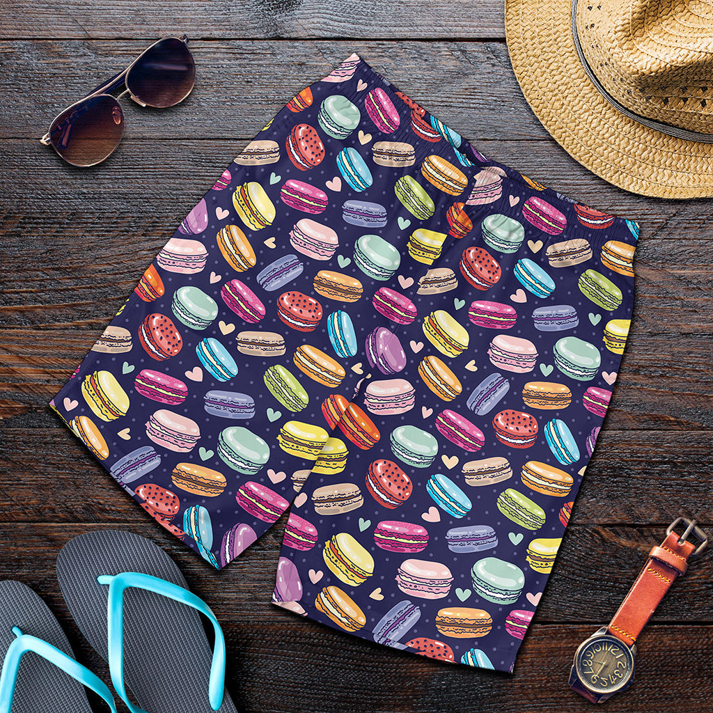 Cartoon Macaron Pattern Print Men's Shorts