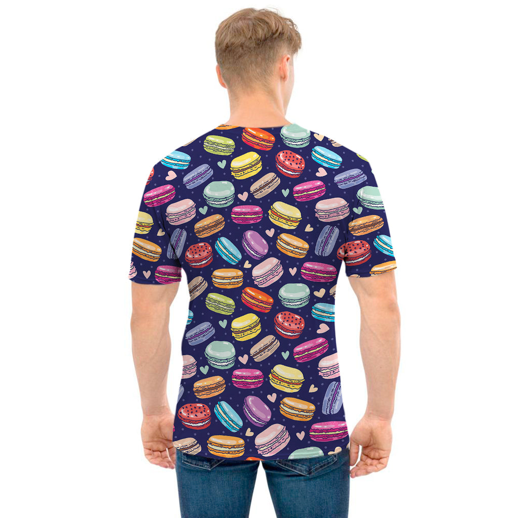 Cartoon Macaron Pattern Print Men's T-Shirt