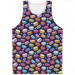 Cartoon Macaron Pattern Print Men's Tank Top