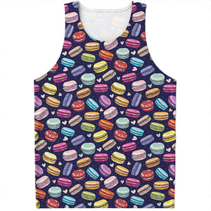 Cartoon Macaron Pattern Print Men's Tank Top