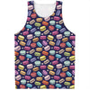 Cartoon Macaron Pattern Print Men's Tank Top