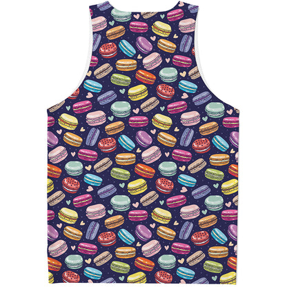 Cartoon Macaron Pattern Print Men's Tank Top
