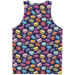 Cartoon Macaron Pattern Print Men's Tank Top