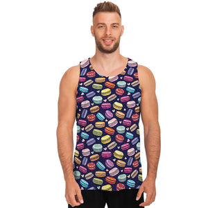 Cartoon Macaron Pattern Print Men's Tank Top