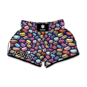 Cartoon Macaron Pattern Print Muay Thai Boxing Shorts