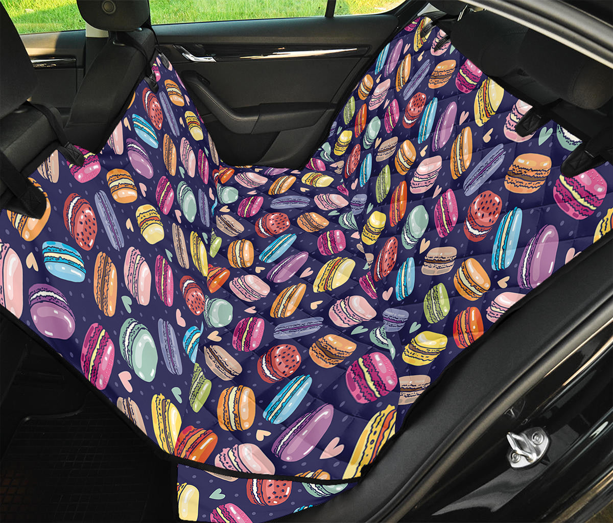 Cartoon Macaron Pattern Print Pet Car Back Seat Cover