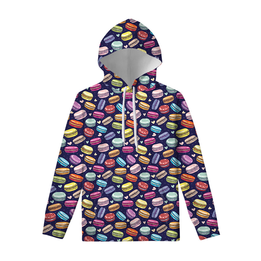 Cartoon Macaron Pattern Print Pullover Hoodie