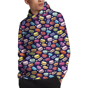 Cartoon Macaron Pattern Print Pullover Hoodie