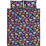 Cartoon Macaron Pattern Print Quilt Bed Set