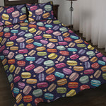 Cartoon Macaron Pattern Print Quilt Bed Set