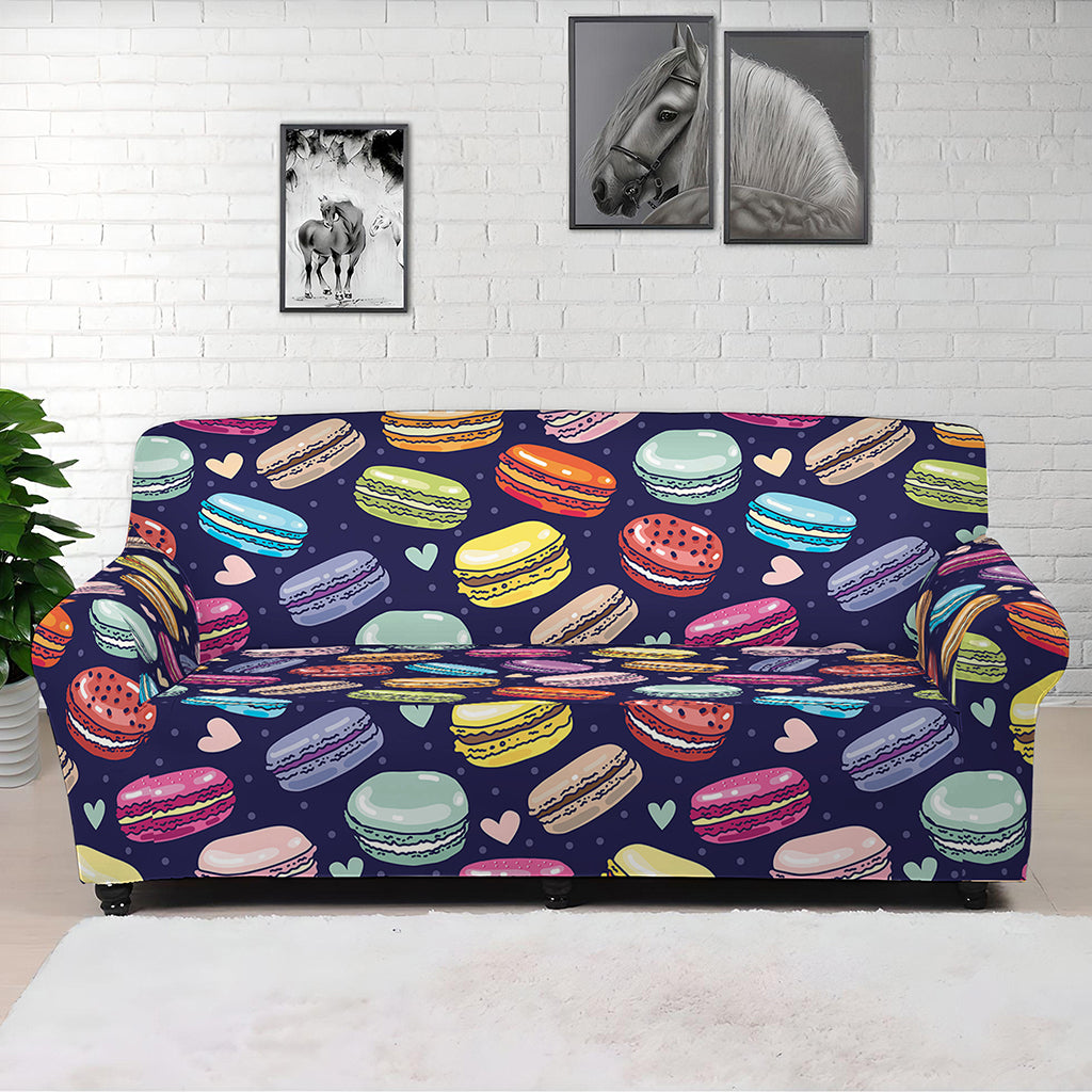 Cartoon Macaron Pattern Print Sofa Cover