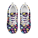 Cartoon Macaron Pattern Print White Sneakers