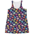 Cartoon Macaron Pattern Print Women's Racerback Tank Top