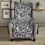 Cartoon Mechanic Pattern Print Armchair Protector