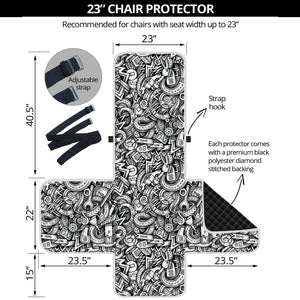 Cartoon Mechanic Pattern Print Armchair Protector