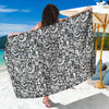 Cartoon Mechanic Pattern Print Beach Sarong Wrap