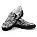 Cartoon Mechanic Pattern Print Black Slip On Sneakers