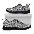 Cartoon Mechanic Pattern Print Black Running Shoes