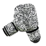 Cartoon Mechanic Pattern Print Boxing Gloves