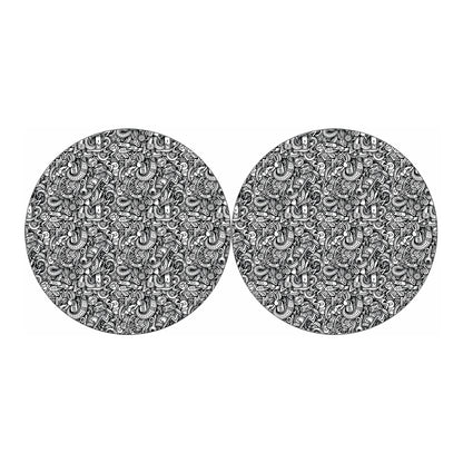 Cartoon Mechanic Pattern Print Car Coasters