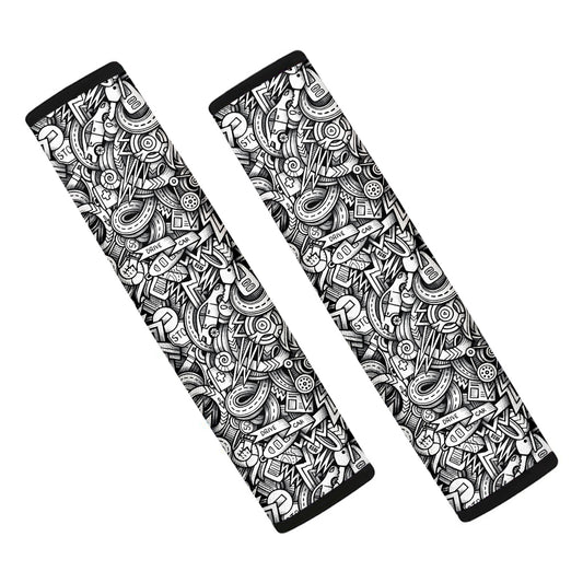Cartoon Mechanic Pattern Print Car Seat Belt Covers