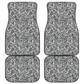 Cartoon Mechanic Pattern Print Front and Back Car Floor Mats