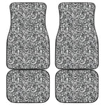 Cartoon Mechanic Pattern Print Front and Back Car Floor Mats