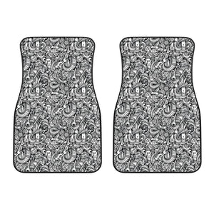 Cartoon Mechanic Pattern Print Front Car Floor Mats