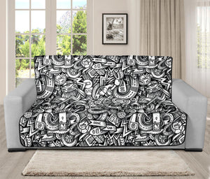 Cartoon Mechanic Pattern Print Futon Protector