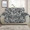 Cartoon Mechanic Pattern Print Half Sofa Protector