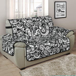 Cartoon Mechanic Pattern Print Half Sofa Protector