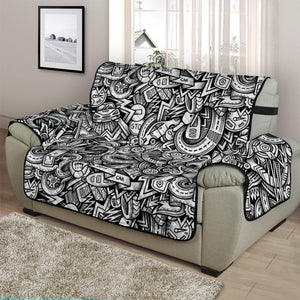 Cartoon Mechanic Pattern Print Half Sofa Protector