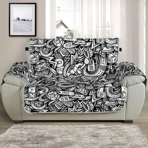 Cartoon Mechanic Pattern Print Half Sofa Protector