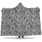 Cartoon Mechanic Pattern Print Hooded Blanket