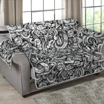 Cartoon Mechanic Pattern Print Loveseat Protector