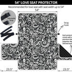 Cartoon Mechanic Pattern Print Loveseat Protector