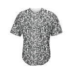 Cartoon Mechanic Pattern Print Men's Baseball Jersey