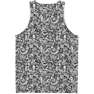 Cartoon Mechanic Pattern Print Men's Tank Top