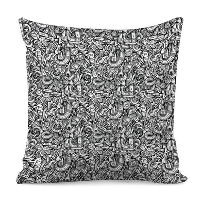 Cartoon Mechanic Pattern Print Pillow Cover
