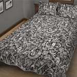 Cartoon Mechanic Pattern Print Quilt Bed Set